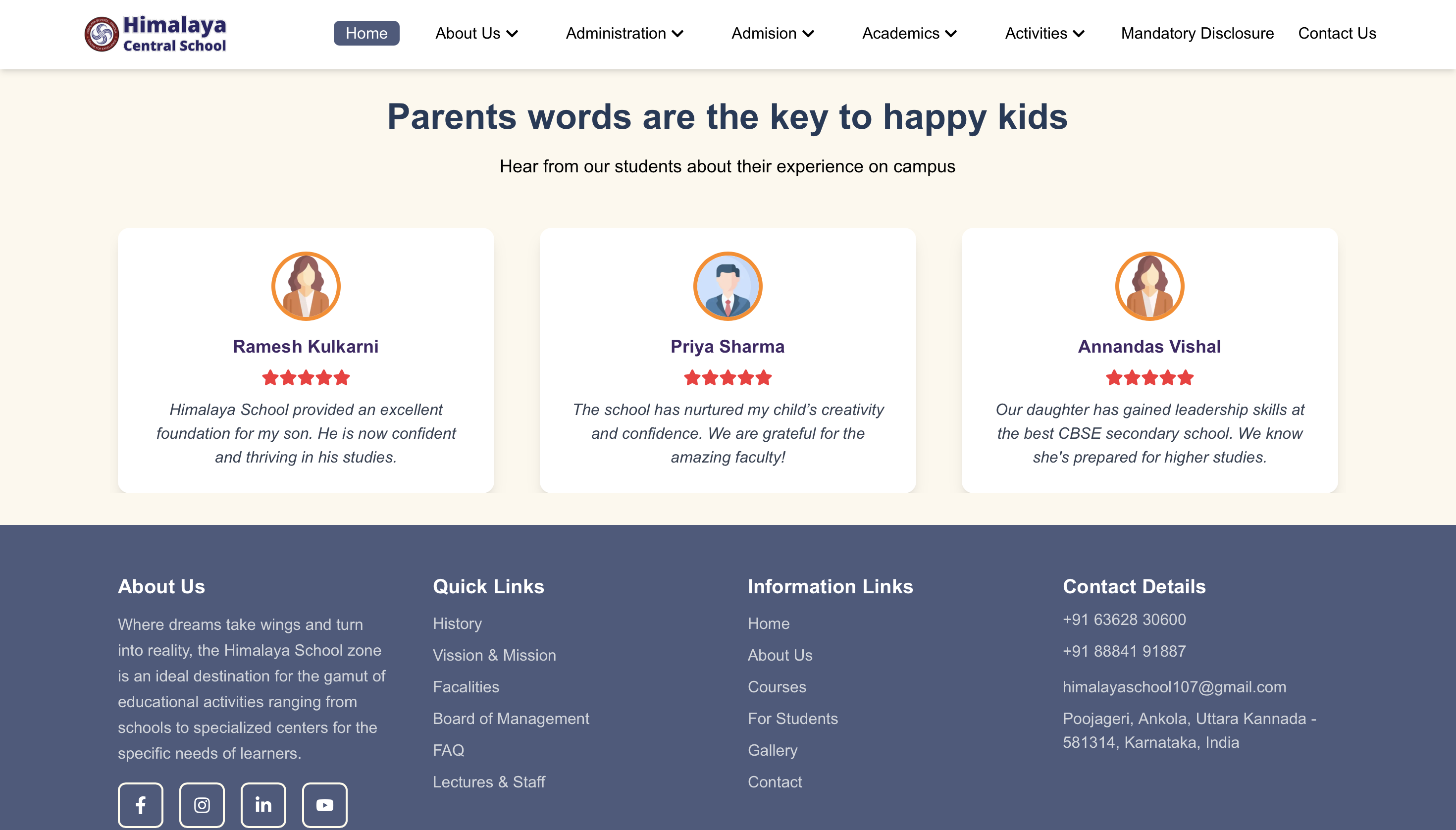 Himalaya School Website media
